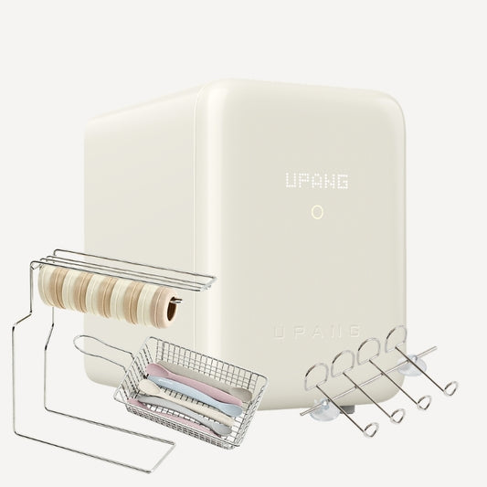 UPANG Signature2 Plus LED Baby Bottle Sterilizer (UP920A+) & Toothbrush Holder & Additional racks (Vertical + Horizontal) Set - Vanilla Cream