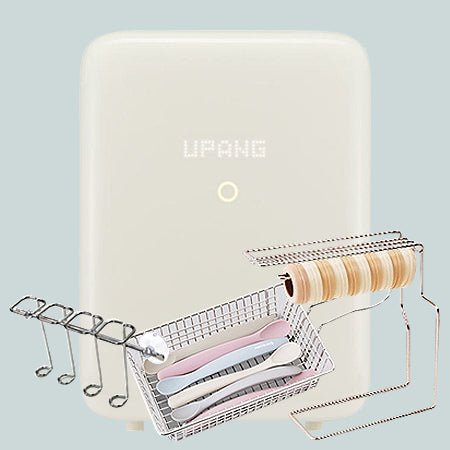 UPANG Signature2 Plus LED Baby Bottle Sterilizer (UP920A+) & Toothbrush Holder & Additional racks (Vertical + Horizontal) Set - Vanilla Cream