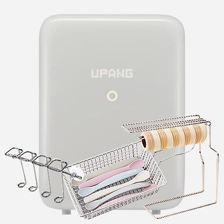UPANG Signature2 Plus LED Baby Bottle Sterilizer (UP920A+) & Toothbrush Holder & Additional racks (Vertical + Horizontal) Set - Light Gray
