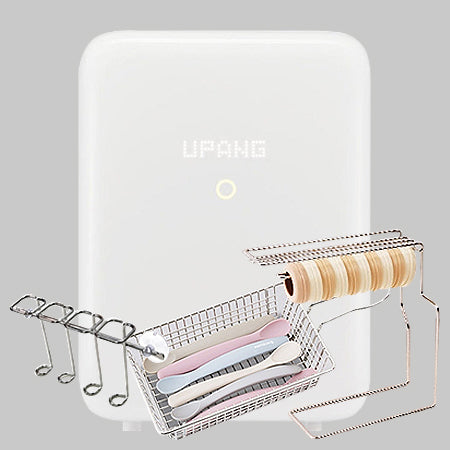 UPANG Signature2 Plus LED Baby Bottle Sterilizer (UP920A+) & Toothbrush Holder & Additional racks (Vertical + Horizontal) Set - Milk White